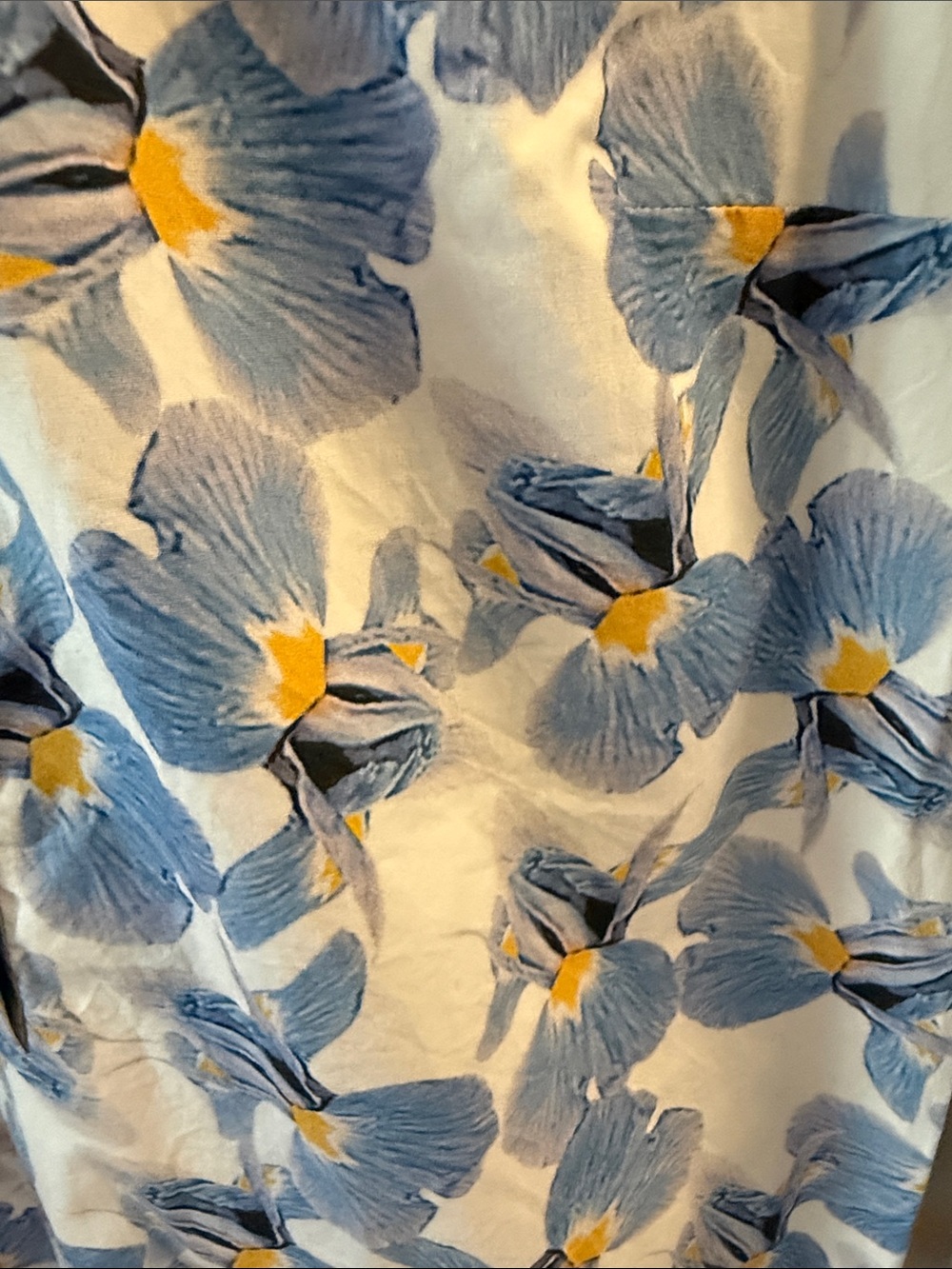 Cos Long Sleeve Cotton Shirt Dress in Blue, White & Yellow Floral Print. Size 4 - Picture 3 of 7
